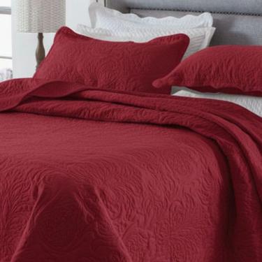 Imagem de Kit Cobre Leito Colcha Basic Queen 3 Peças Dupla Face Liso Classic - Terracota - 100% Poliéster