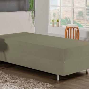 Imagem de Jogo De Cama Solteiro Nobre 2 Peças Luva De Box 55cm De Altura Malha 100% Algodão - Avelã