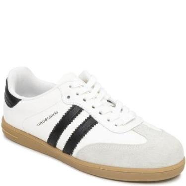 Imagem de Tênis Feminino Flat Tiras Couro Cravo E Canela 1471CC-Feminino