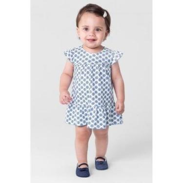Imagem de Vestido infantil menina estampado Mundi Branco-Feminino