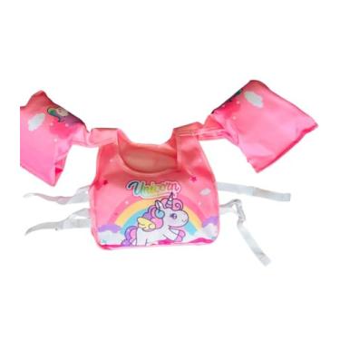 Imagem de Boia Infantil Tipo Colete (Flutuador) Não Fura, Ajustável, Não-Inflável (Unicórnio Rosa)