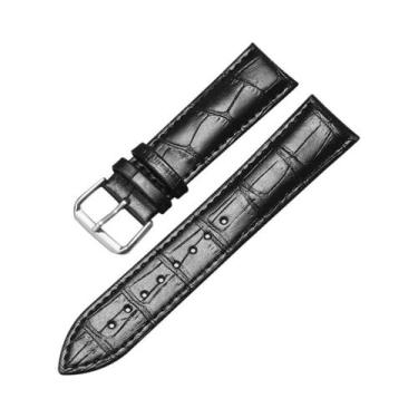 Imagem de Pulseira De Relógio Masculina Em Couro Genuíno Com Padrão De Crocodilo