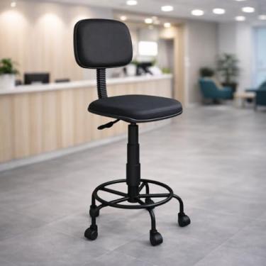 Imagem de Cadeira Caixa Secretária em Tecido Giratória,com Apoio para Pés e Ajuste de Altura,para Recepções,Confortavél,Ergonômica