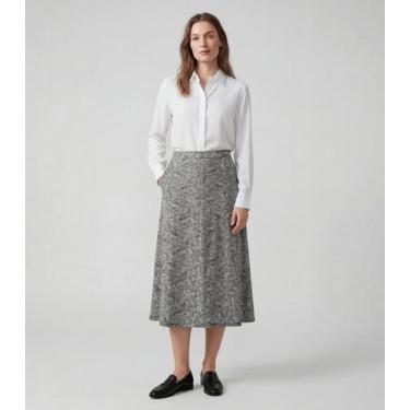 Imagem de Saia Midi Com Recorte Nas Costas Infinita Cor Bege, M, Bege