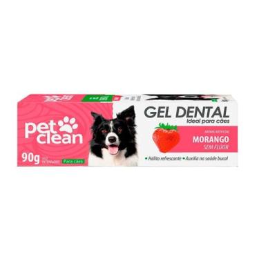 Imagem de Pasta de Dente Cães e Gatos Pet Clean Gel Dental 90g Morango