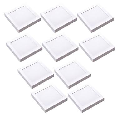 Imagem de Kit 10 Plafon Painel de Led Avant Pop 24W Branco 6500K 1680 Lúmens Quadrado de Sobrepor 30x30cm Bivolt