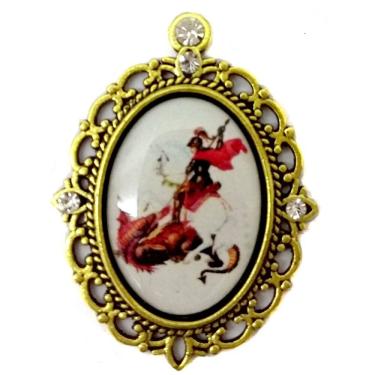 Imagem de Entremeio de Terço De São Jorge dourado com strass