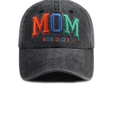 Imagem de Boné de beisebol de algodão bordado para mamãe, tamanho ajustável - Yi