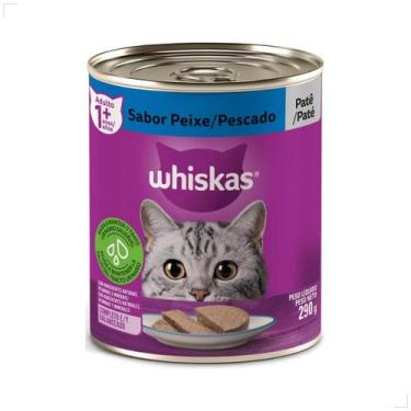 Imagem de Ração Úmida para Gatos Adultos WHISKAS Lata Patê 290g Sabor:Frango, Pe