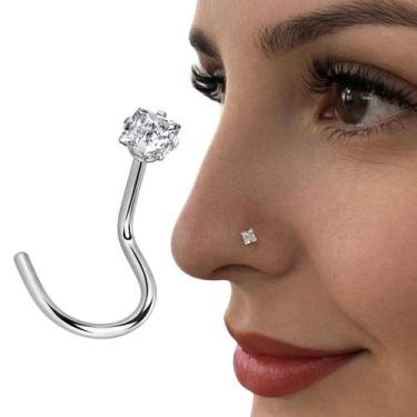 Imagem de Piercing Nariz Ponto De Luz Aço Cirúrgico Coração Nostril - Morganitte