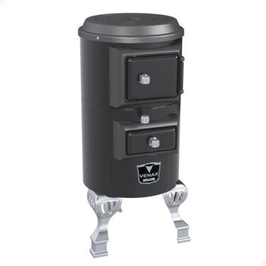 Imagem de Fogão A Lenha Venax Salamandra 80 Com Corpo Esmaltado E Saída Nas Costas