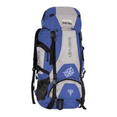 Imagem de Mochila Reforçada Camping Trilha Caminhada 70 Lts - Clio, Azul