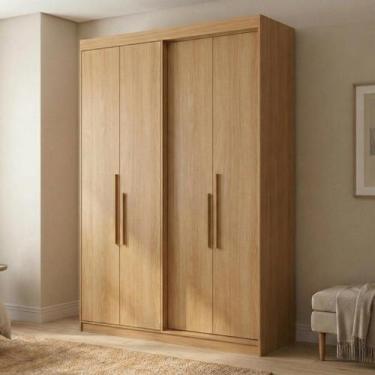 Imagem de Guarda Roupa Solteiro 4 Portas e 2 Gavetas 100% MDF Manila Cedro - Ede