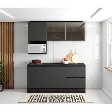 Imagem de Cozinha Modulada 5 Pecas com Tampo e Vidro Etna Poliman