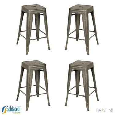 Imagem de Kit 4 Banquetas Berlim Alta Várias Cores - Fratini, Bronze