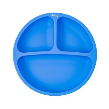 Imagem de Prato Silicone Com Divisória Colors Azul - Clingo