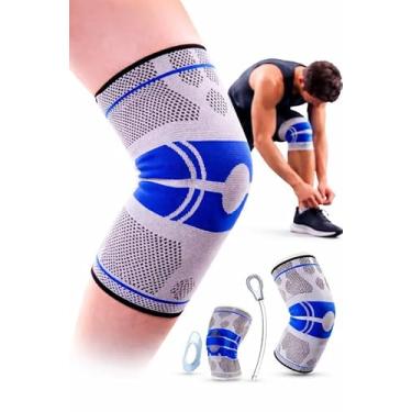 Imagem de Joelheira Ortopedica De Compressão Silicone E Fio De Flexível Aço Tensor Alívio De Dor Tensor articulada juelheirra patelar ligamento rompido Fitness Cross Proteção Silicone Cores Variadas (G(L))