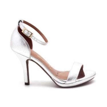 Imagem de Sandália Vizzano Metalizado Salto Alto Tornozeleira Feminino 6210655-Feminino