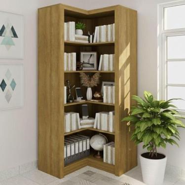 Imagem de Estante de Canto com 4 Prateleiras - Amêndoa - Tecno Mobili, Marrom