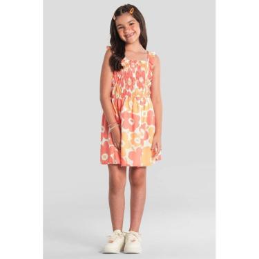 Imagem de Vestido infantil menina floral em viscose Brandili -Natural