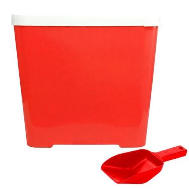 Imagem de Porta Ração Grande 15 Kg E Pá Dosadora Para Cães E Gatos Com Antiformi