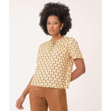 Imagem de Blusa Feminina Lurex Estampada Marisa-75116, Bege, P