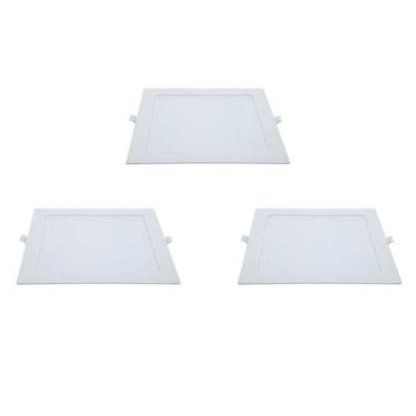 Imagem de Plafons Modaza de Embutir 18W, Branco - 3 Unidades