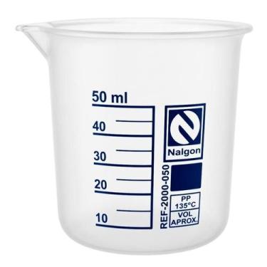 Imagem de Copo Becker Nalgon 50ml Polipropileno Autoclavável Medidor Graduado Co