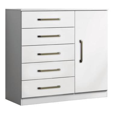 Imagem de Cômoda Sapateira Multiuso 5 Gavetas 1 Porta Milão Aramóveis