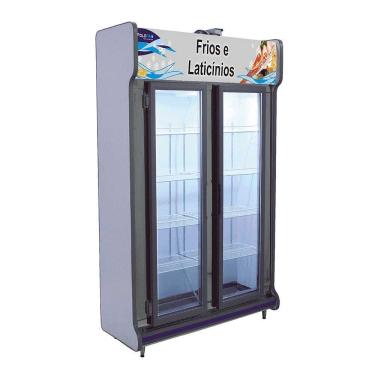 Imagem de Expositor De Bebidas 2 Portas Polofrio Expositor Europeu Azul 110V