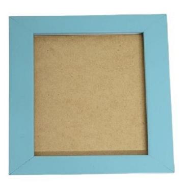 Imagem de Quadro 20x20 com vidro incolor para uso em parede - PD molduras, Azul 