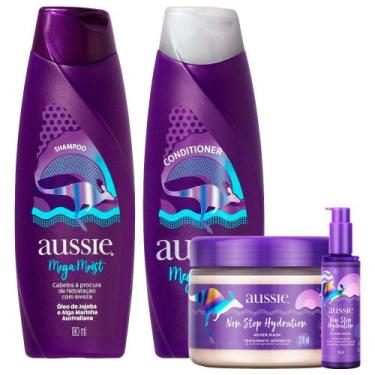 Imagem de Kit Aussie Mega Moist Super Hidratação Shampoo 180ml + Condicionador 1