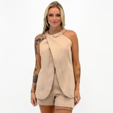 Imagem de Conjunto Analiss Shine Alfaiataria Blusa Regata e Shorts Feminino-Feminino