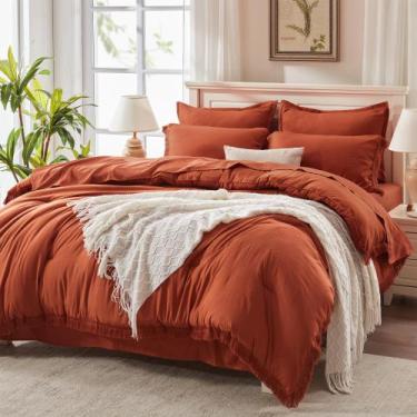 Imagem de Conjunto de edredom Andency King Size Burnt Orange - 7 peças