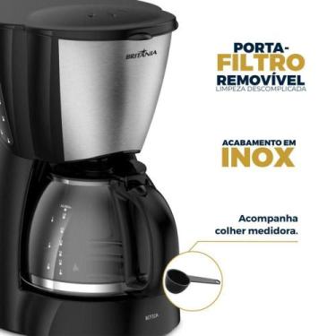 Imagem de Cafeteira Britânia BCF32A 32 Xícaras 1,28L 800W Com Jarra de Vidro, 22