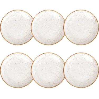 Imagem de Conjunto 6 Pratos Rústicos Tramontina 25cm Rasos Porcelana Decorado Ma