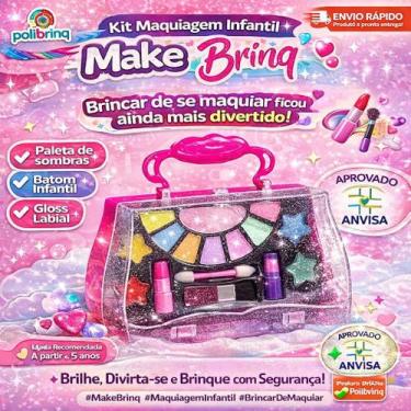 Imagem de Kit Maquiagem Infantil Lavável Make Brinq Polibrinq com Sombras, Batom