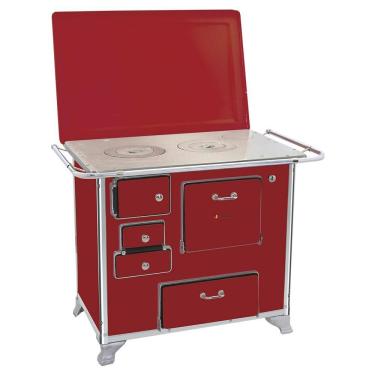 Imagem de Fogão a Lenha Gabinete Venâncio 1GDTVR com Forno 40L Mesa Inox Vermelho Intenso