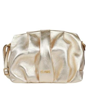 Imagem de Bolsa Feminina Pouch Classe Couro Alça Transversal 3285, Ouro