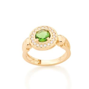 Imagem de Anel 18k com cristal e zircônias VERDE 511754 Rommanel, Verde, 12