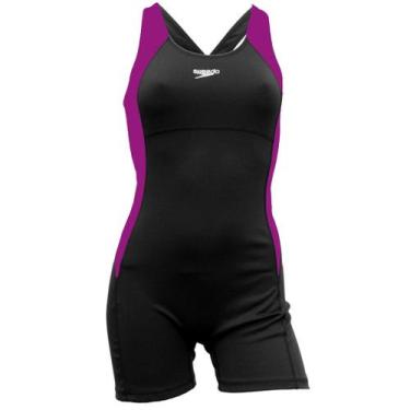 Imagem de Macaquinho Speedo Cross 179113 - Adulto, GG2, Preto, Roxo