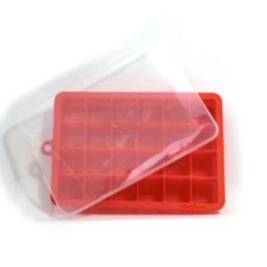 Imagem de Forma de Gelo 24 cubos com tampa em silicone de alta qualidade - Mimo 