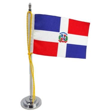 Imagem de Mini Bandeira de Mesa da República Dominicana 15 cm Poliéster - SP Ban