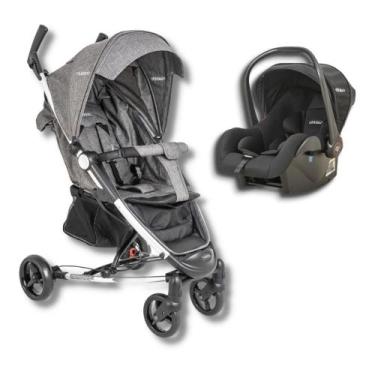 Imagem de Carrinho de bebe helios ii melange grafite + bebe conforto casulo clic