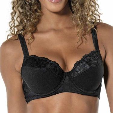Imagem de Sutiã Sustentação com Renda DeMillus Barínya 65307, Preto, 44