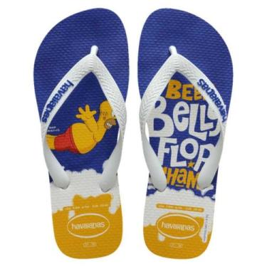 Imagem de Chinelo havaianas masculino simpsons 4137889, Branco, Azul, 39