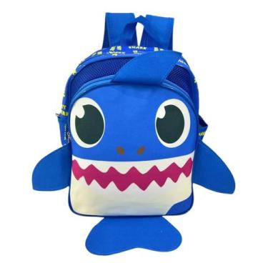 Imagem de Mochila Infantil Baby Shark Costas Tam M Papai Tubarão Azul - Rocie