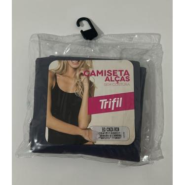 Imagem de Camisete Feminina Básica Sem Costura Alças Finas Trifil, Cinza iron, M