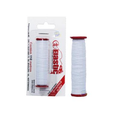 Imagem de Linha Elástica Pesca p/ Amarrar Isca Elastic 100% Elastano Branco 110m
