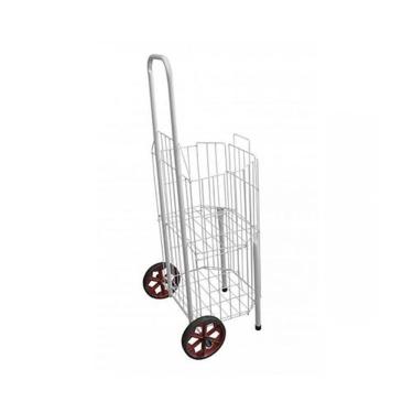 Imagem de Carrinho de Feira Reforçado para Compras Estrutura em Aço Aramado Dobrável Rodas Polipropileno Pvc Utilaço Metalúrgica